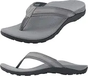 [Thearches] Men's Orthopaedic Sandals Toe Separator Arch Support Flip Flops, Plantar Fasciitis Flat Feet, Heels and Foot Pain Relief, Lightweight and Non-Slip Supportive Arch Beach Sandals