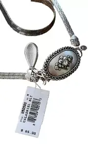 Deadstock NWT New $65 Brighton GALADRIEL Silver Chain Mail Crystal Belt-Medium