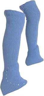 [Frediuo] Skating Leg Warmers Skating Socks Decoration Lightweight Soft Knitted Long Leg Warmers High Footless Socks for Adults Winter