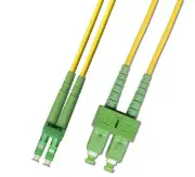 15M (49.2ft) OS2 LC/APC to SC/APC Fiber Optic Cable Duplex Singlemode 9/125