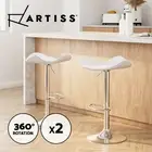 Artiss 2x Bar Stools Gas Lift Stool Kitchn Swivel Chairs Leather White