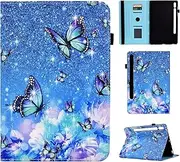 Vaitasy Case for Samsung Galaxy Tab S10 Plus/S9 Plus/S9 FE Plus 12.4 Inch, FILP Book Case with Auto Sleep/Wake Protective Case for Galaxy Tab S9 Plus - Butterfly