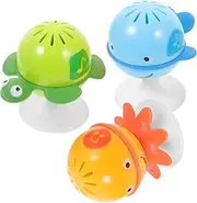 LRXIYODE 3Pcs Rattle with Strong Suction Cups Safe Material Fun Noise Maker for Hand Eye Coordination for High Chair Playtime Activities