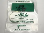 Mido Yellow Tension Ring Vintage Watch Crystal 21mm Waterproof Permafit Ref#20