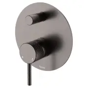 Axle Wall Diverter Mixer, Large Rnd Plate, Gun Metal