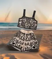 Rebellion 2 Pc Summer Beach Hippie Boho Vaca CoastalTank/short Crochet Set XS