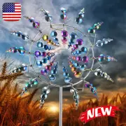 Magical Wind Powered Kinetic Windmill Metal Sculpture Spinner Yard Garden Decor