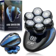 Head Shaver for Bald Men: 7D Magnetic Detachable Electric Razor, IPX6 Blue
