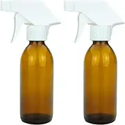 mikken 2 spray bottles 200 ml glass brown for water, detergents, hair care, plants, etc