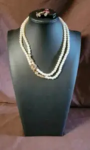 Paparazzi Poshly Petite Gold Necklace And Earrings