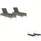 Sun Loungers with Cushions Chaise Lounge Daybed Garden 2 pcs Poly Rattan vidaXL