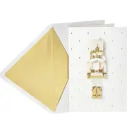 NEW Hallmark Signature Gold & White Nutcracker Holiday Christmas Greeting Card
