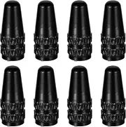8 Pcs Presta Valve Caps,Aluminum Anodized Dust Caps for Bikes Valve Cap,French Tire Tubeless Stem Alloy Adapter Mesh Threads for MTB Road Racing Bicycle,Rocket Style,Lightweight,Portable,Durable,Black