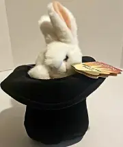 Folkmanis Puppets Rabbit In Hat Hand Puppet 12" x 9" New NWT