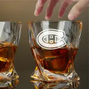 Custom Engraved Montreal Canadiens Whiskey Glass – 10 oz Twisted Rocks Glass