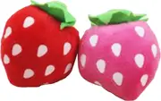 Bite Resistant Dog Plush Squeaky Toy, Strawberry Shape Dog Plush Toys with Teeth Grinding for Small