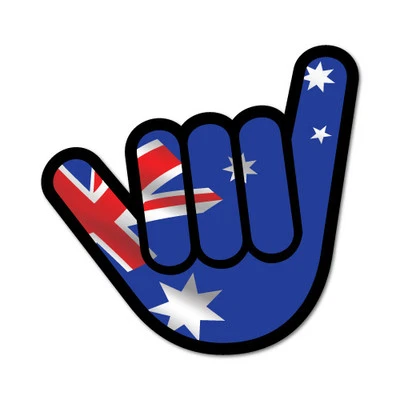 Aussie Shaka Shocker Sticker Aussie Car Flag 4x4 Funny Ute #6981LS