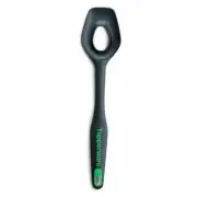 Tuppeware NEW kitchen tool mixing spoon black w/ green scraper FREE SHIP