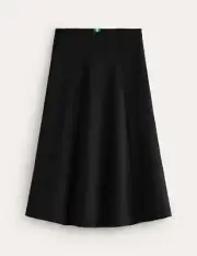 boden womens flippy ponte midi skirt black unlined concealed side zip size 12