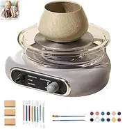 Electric Pottery Wheel for Kids and Adults, Complete Pottery Kit with Tools, DIY Ceramic Clay Set, Self-Hardening Clay Turntable, Pottery Studio for Beginners, School & Home Use,Purple