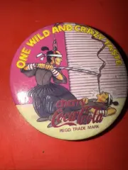 CHERRY COCA-COLA PIN PINBACK - ONE WILD AND CRAZY TASTE - VINTAGE - NEW