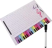 JEWEDECO Erasable for Music Whiteboard Musical Notes Versatile Music Teaching Exercise Board for Levels
