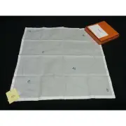 New Unused HERMES Hermes 100 Cotton Handkerchief Pocket Chief Scarf White