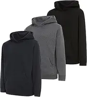 [PURE CHAMP] Boys 3 pack pullover hoodies Fleece long sleeve essentials sweatshirt for boys Athletic Kids Clothes Size 4-20