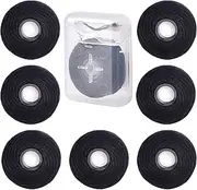 (Black) - 8Pcs/Pack Bamboo Charcoal Dental Flosser Mint Flavour Dental Floss Built-In Spool Flat Wire Replacement Core Dental Floss 50M each(Comes with a box for easy carrying) (BLACK)
