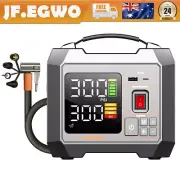 JFEGWO Heavy Duty 12V 300PSI Car Tyre Auto Tire Inflator Pump Air Compressor