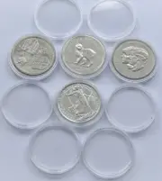 Coin Capsules Cases 39mm [ £5,CROWN,1oz silver ] 10, 20, 50, 100 capsules )