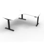 1800Mm Natural White And Black Corner Workstation