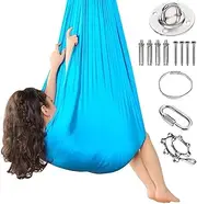 Indoor Sensory Therapy Compression Swing for Children and Adults, Hardware Included, Cotton Therapy Swing and Hammock Chair for Sensory Integration, Sensory Toys for Autism Kids(Sky Blue)