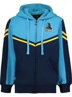 Titans Nrl Youth Fleece Zip Jacket, Blue, Size 12