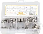 41 Pcs M2 to M14 Thread Repair Insert Assortment Kit, Stainless Steel Material, with Compartment Storage Box, Fatigue, Good Connection Performance, Life Extension,
