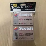 Scotch Blank Video Tape Cassettes VHS-C Camcorder TC-30 2 Pack EXG New Sealed