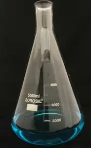 CONICAL ERLENMEYER FLASK graduated 5000ml quality borosilicate glass, free ship
