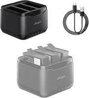 Coyktonty Battery Charger DJI Osmo Action5 Pro,Quick Charger with USB-C Charging Cable Simultaneous Charging of 3 Batteries