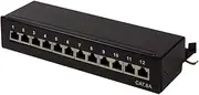 LogiLink Professional LogiLink NP0019B Professional Cat.6A (500 MHz) Patch Panel - Distribution Panel, Desk/Wall/Desktop, STP (Shielded) 12-Port (RJ45), Black