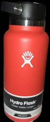 Hydro Flask Wide Mouth 2.0 32 oz Bottle with Flex Cap See PICS W32BTS612 Red NWT