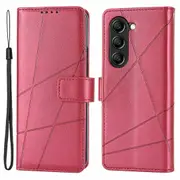 DF-06 For Samsung Galaxy Z Fold6 5G Wholesale Phone Case Line Imprint Leather Flip Wallet Cover