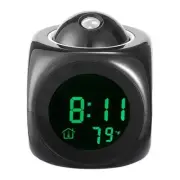 LCD Projection Alarm Clock Battery Powered with Voice Broadcast Function Snooze