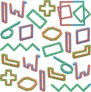 24 Pack 24 Links Wacky Tracks Snap and Click Fidget Toys, Finger Sensory Toys, Snake Puzzles for Stress Relief, Party Bag Fillers, Party Favours, Random Color