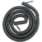 25 Ft Long Black Handset Curly Cord For Yealink Phones
