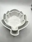 Crate & Barrel White Artichoke Ramekins Nesting Small Baking Serving Bowls New