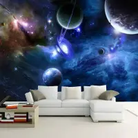 在飛比找蝦皮購物優惠-定制3d照片壁紙壁畫銀河外太空星星宇宙星球客廳臥室家居裝飾自