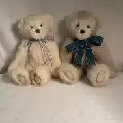2 Handmade Vtg Real Mink Fur Teddy Bears- Fully Jointed Signed Judith Swanson 93