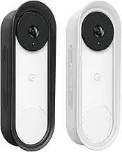 CaseBot Cover for Google Nest Doorbell (Wired, 2nd gen), [2-Pack] Weatherproof Protective Silicone Doorbell Case, Not Fits Google Nest Doorbell (Battery), Black+White