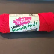 Caron Simply Soft Yarn #2682 RED 100% Acrylic 3 Oz Skein Worsted Weight