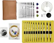 Tunisian Crochet Hook Set - Crochet Hooks Set with Case | Aluminum Alloy Beginner Tunisian Crochet, Cable Weave Knitting Needle with Storage Bag, Tunisian Crochet Hooks for Women, Beginner